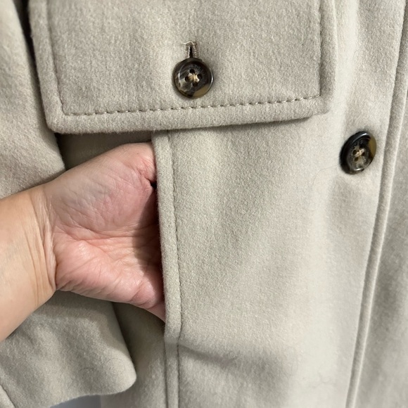 BCBGMAXAZRIA Wool & Angora Blend Cream Coat - Picture 4 of 9